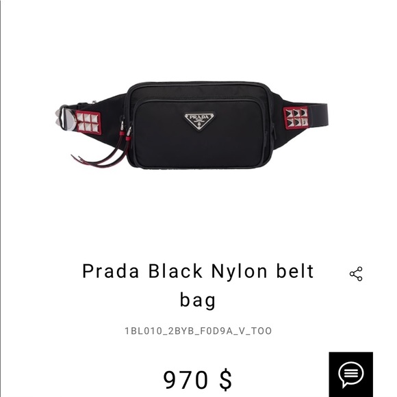 Prada Fanny pack stud and red leather details - Picture 2 of 8